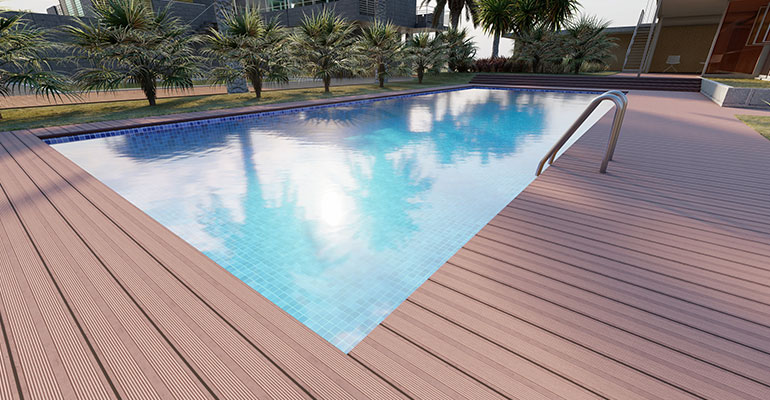 piscine en terrasse composite